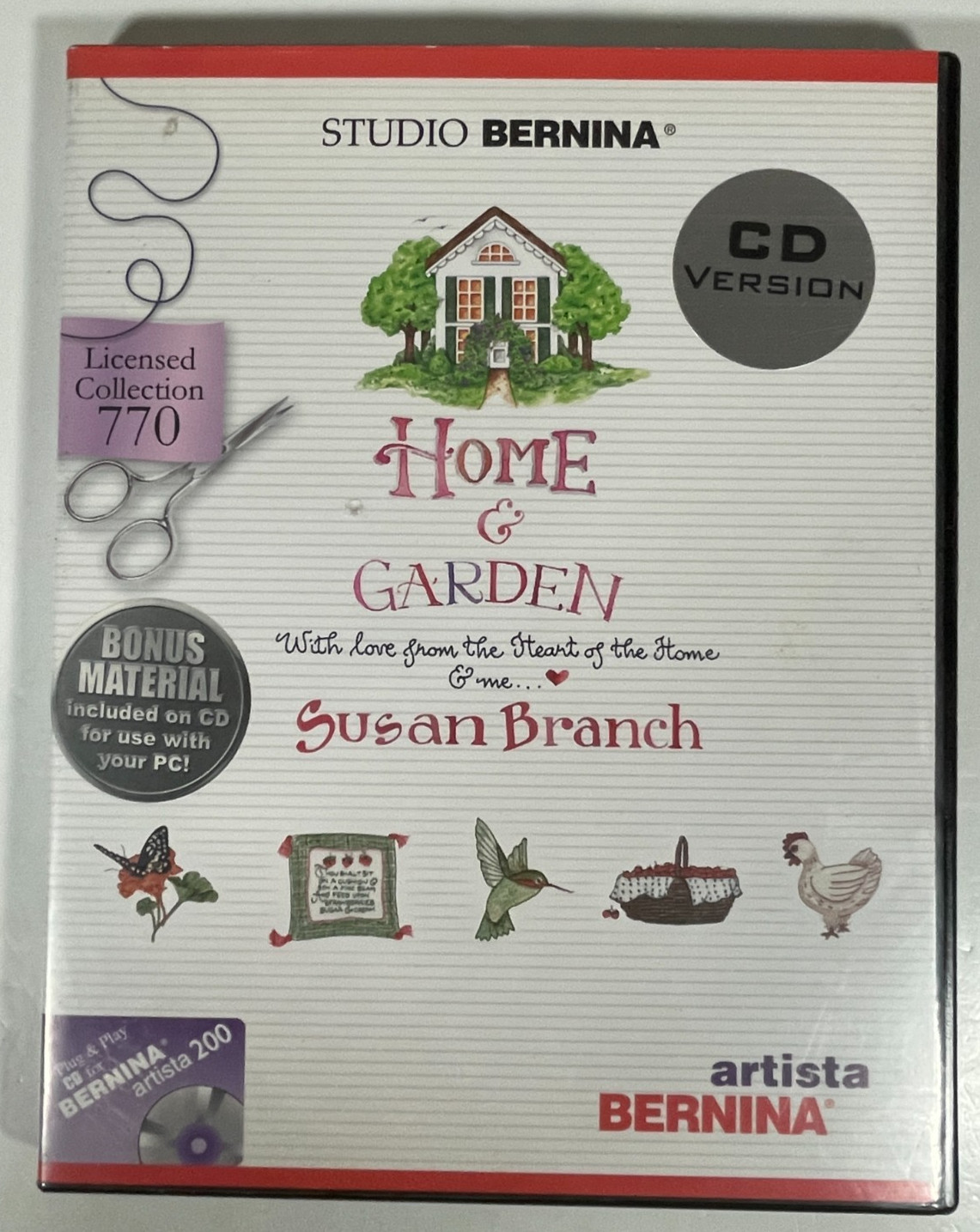 Studio Bernina Embroidery Design CD #770 Home and Garden by Susan Branch