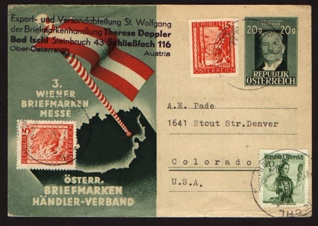 AUSTRIA 1948 PRIVATE POSTAL CARD TO USA