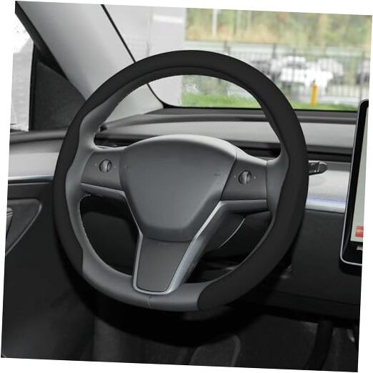  Nappa Leather Steering Wheel Cover,Universal Fit 15 Inch-Premium Non Black