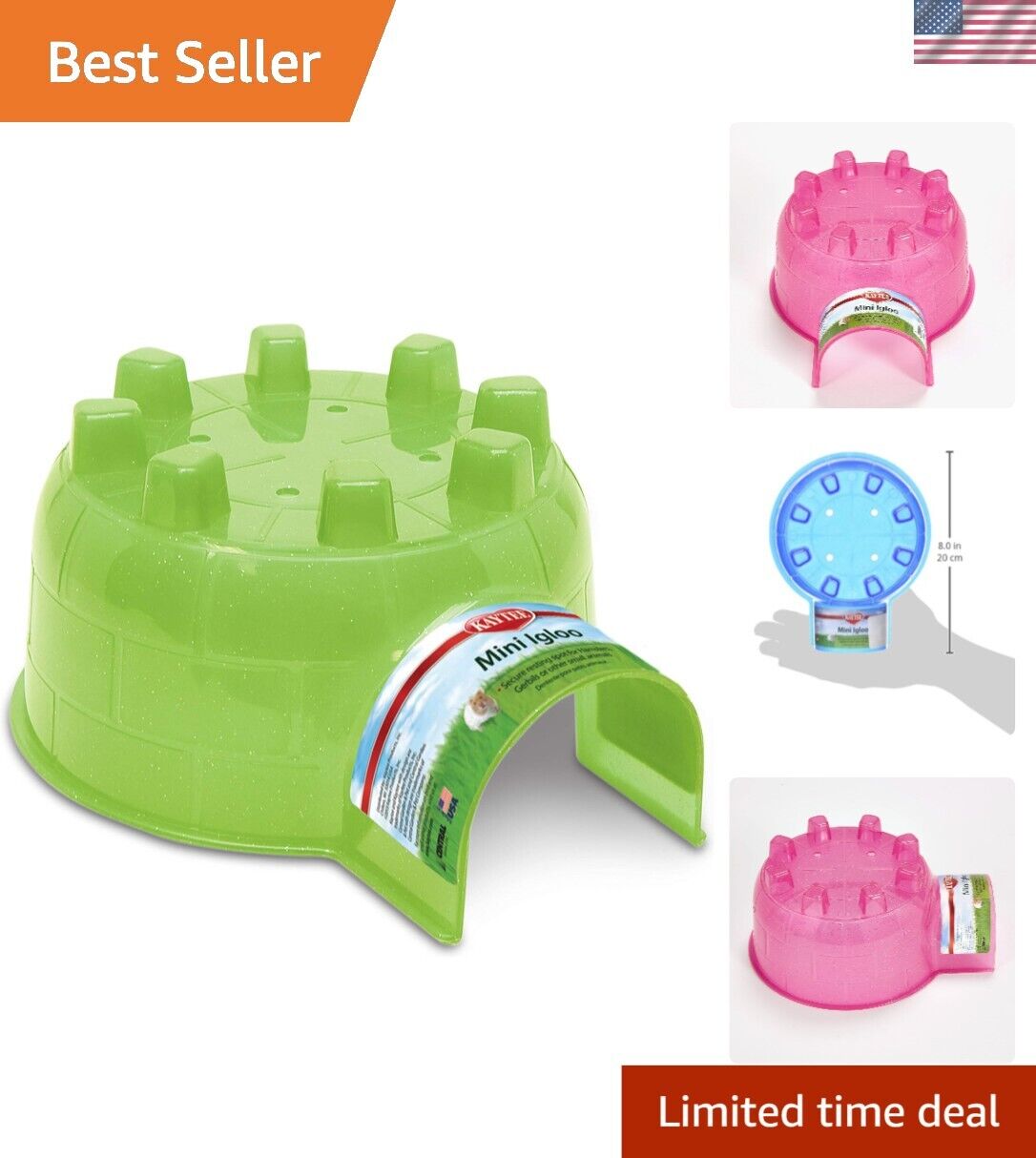 Translucent Mini Igloo for Small Pets - Odor Resistant and Easy Clean Design