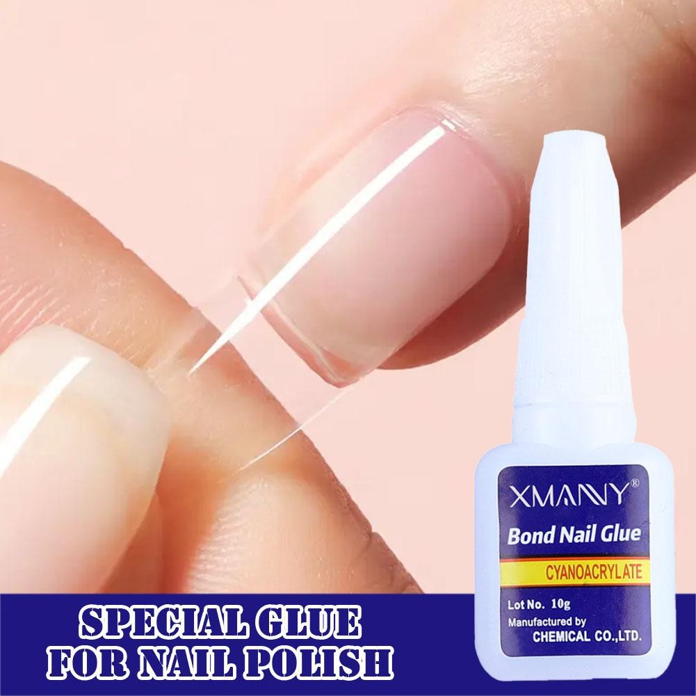 Nail Glue With Brush Extra Strong Clear False Nail Art Tips Fast Dry V7H0