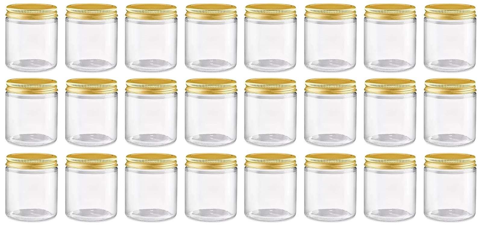 4 Ounce Clear Glass Straight Sided Mason Canning Jars - with 58Mm Gold Metal Lid