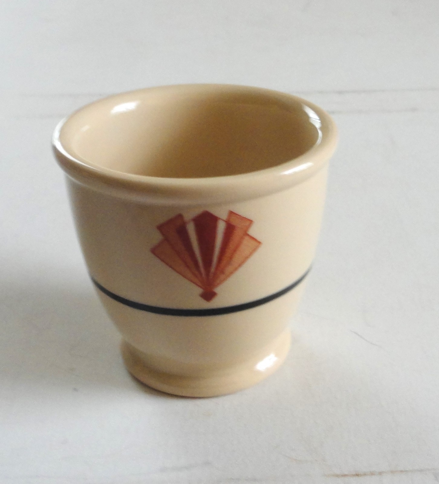 Vintage Rare Syracuse Adobe Ware Anasazi Egg Cup Custard Art Deco Fan 1940's USA