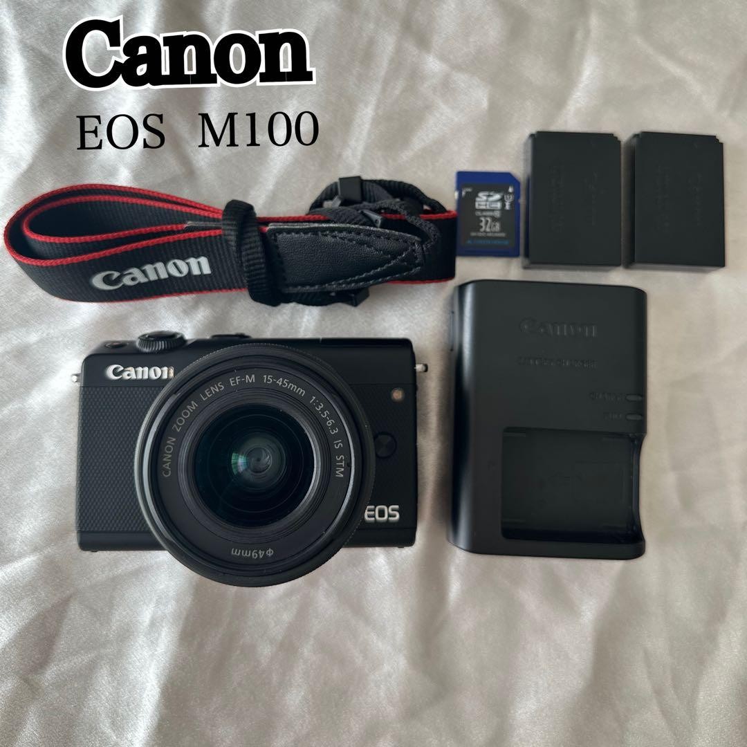 Canon EOS M100 Mirrorless Camera with Charger Battery SD Card and Strap