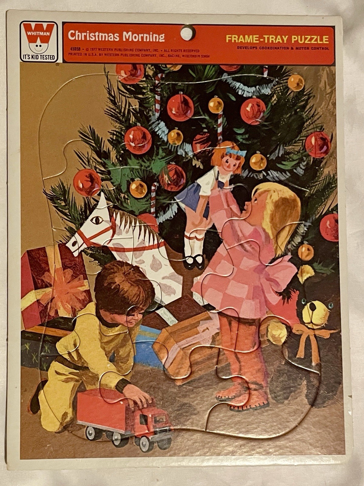 Vintage Whitman Frame Tray Puzzle Christmas Morning 4505B New Sealed 1977