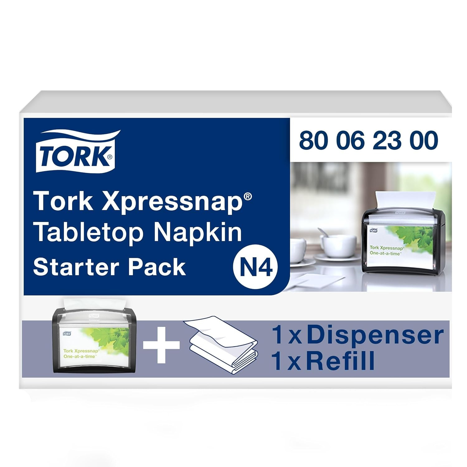 Xpressnap Tabletop Napkin System Starter Pack Black N4, Dispenser and 1 X 500 On