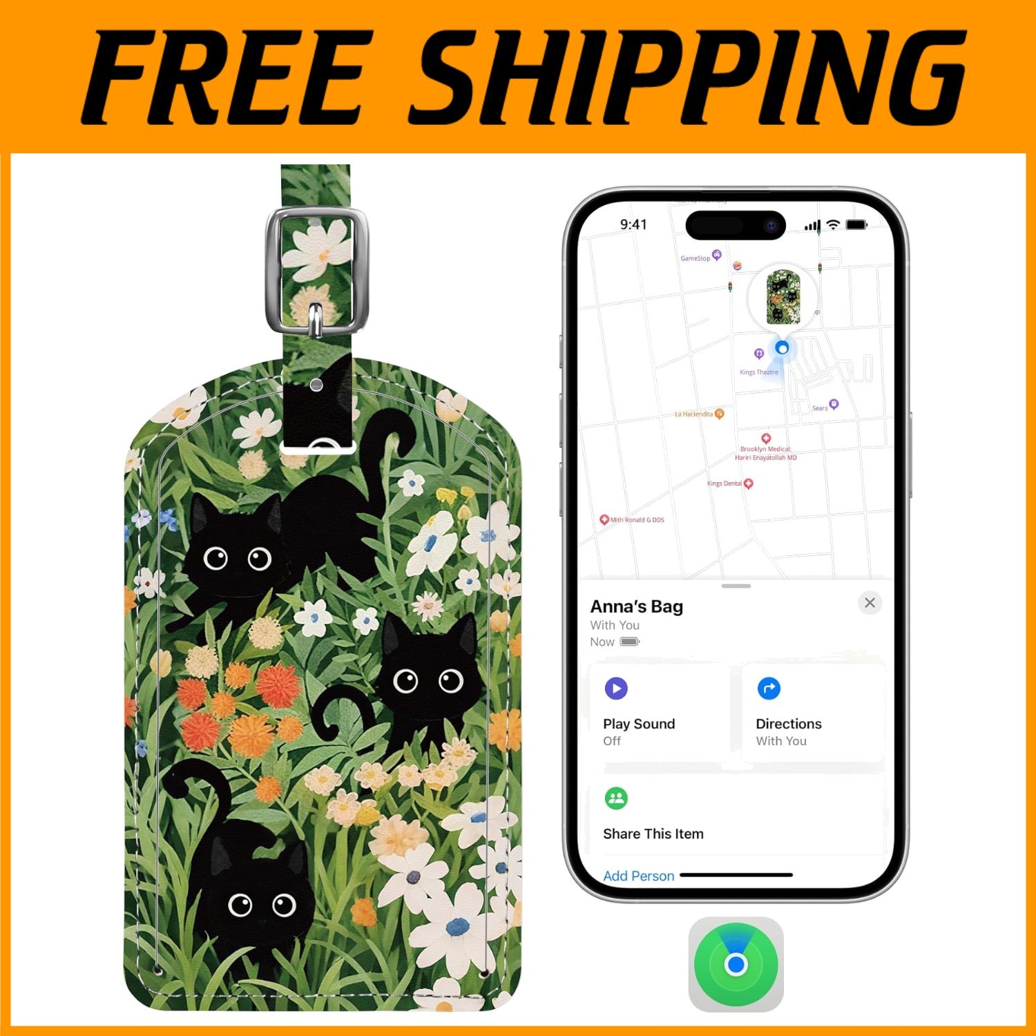 Find My Location Tracking Luggage Tags, Luxury Design