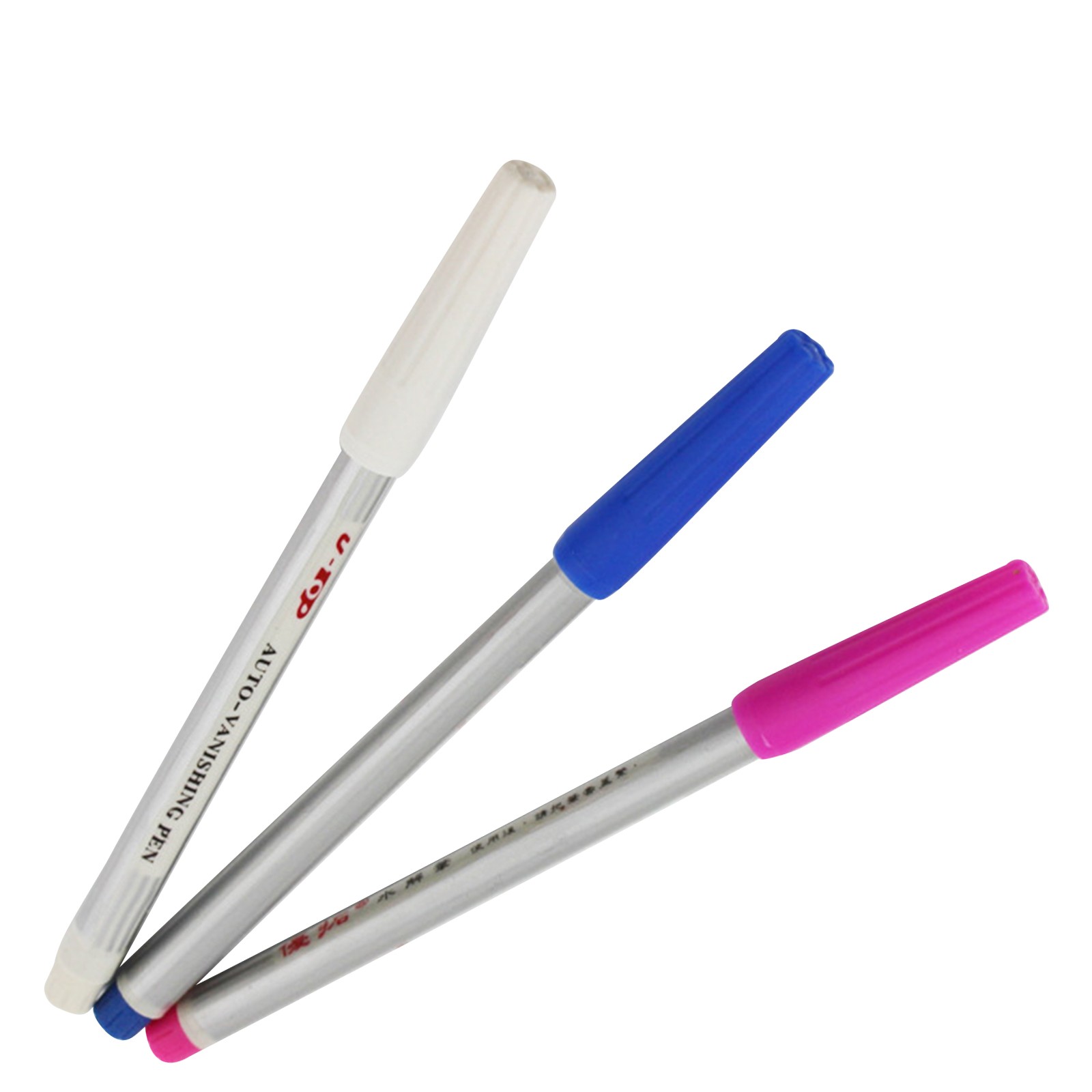 3Pcs(White, Blue, Pink) Water Erasable Vanishing Fabric Marker Cloth Ink Pen C