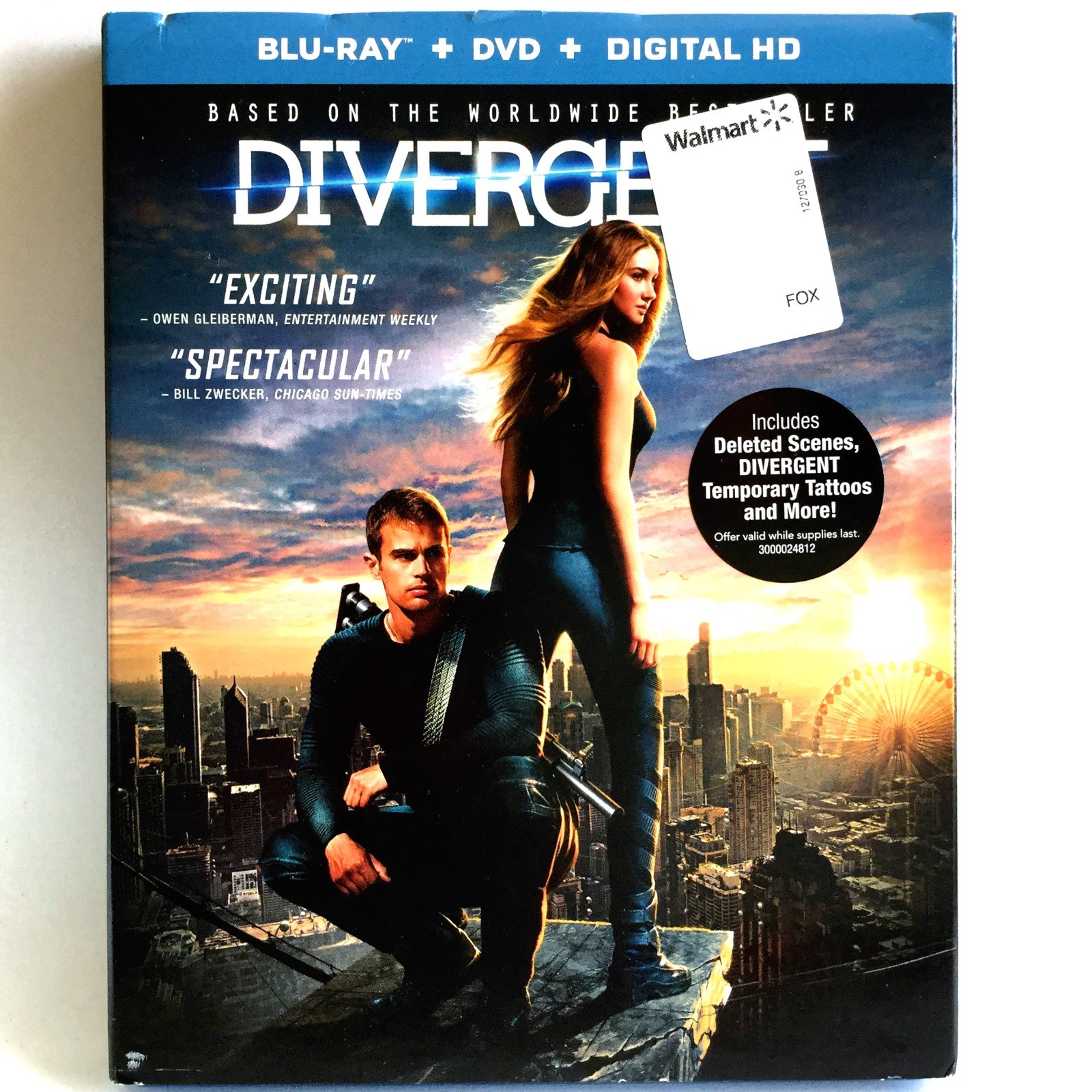 Divergent (Blu-ray/DVD, 2014) Like New ! w/ Slipcover !      Kate Winslet