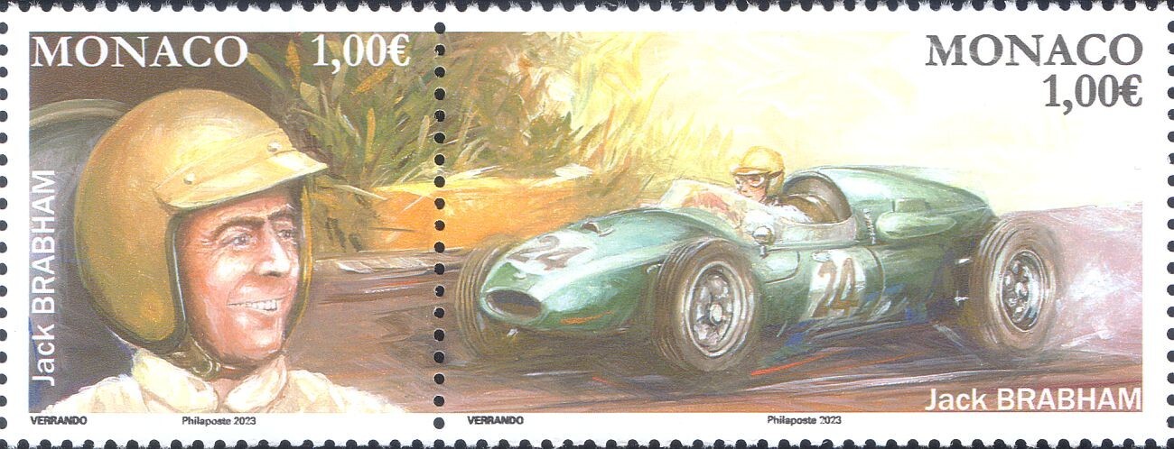 Monaco 2023 Jack Brabham/Motor Sports/Cars/Racing/Grand Prix 2v set  pr (mc1380)