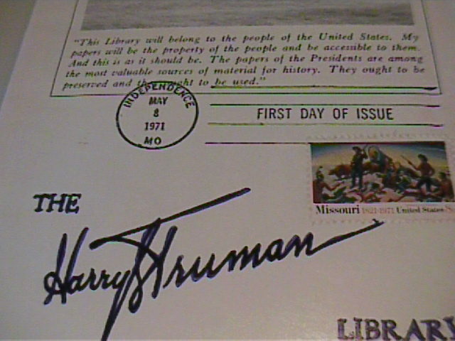 (1) UNUSED 1971 US POSTAGE STAMPS HARRY TRUMAN LIBRARY BROCHURE PAMPHLET 