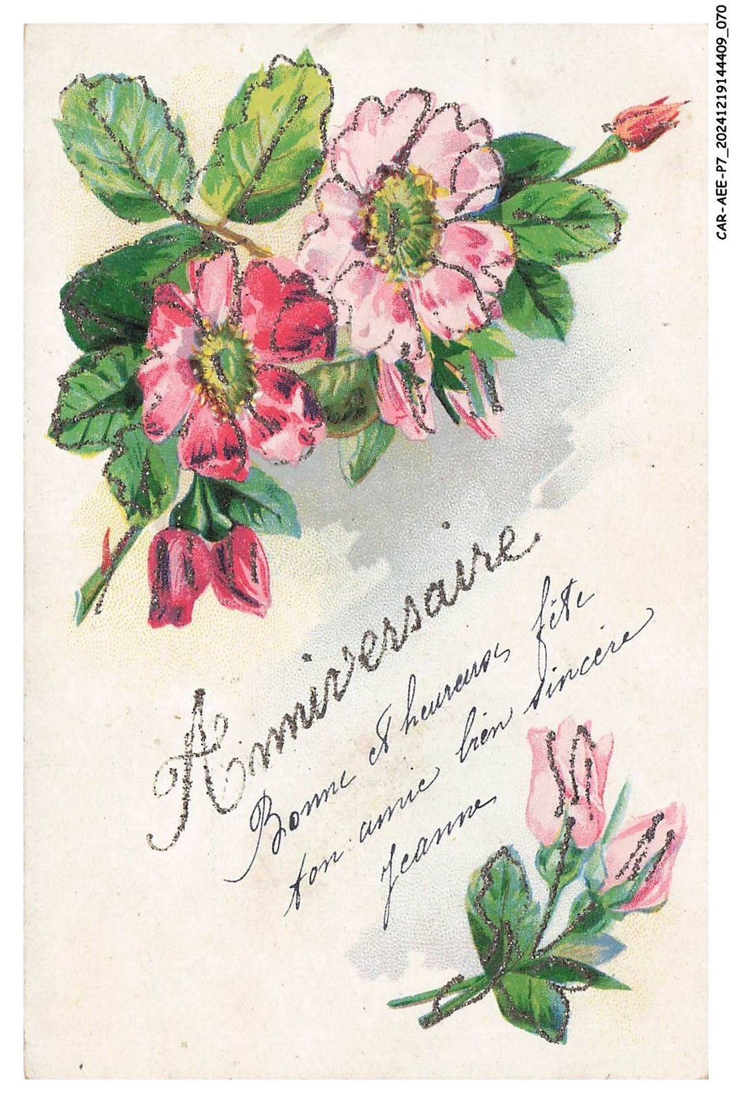 CAR-AEEP7-0375-FETE - Wishes - Birthday - Flowers