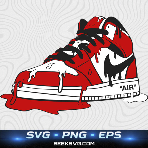 Melting Air Jordan 1 SVG – Drip-Style Sneaker Design with Swoosh & “AIR” Quote D
