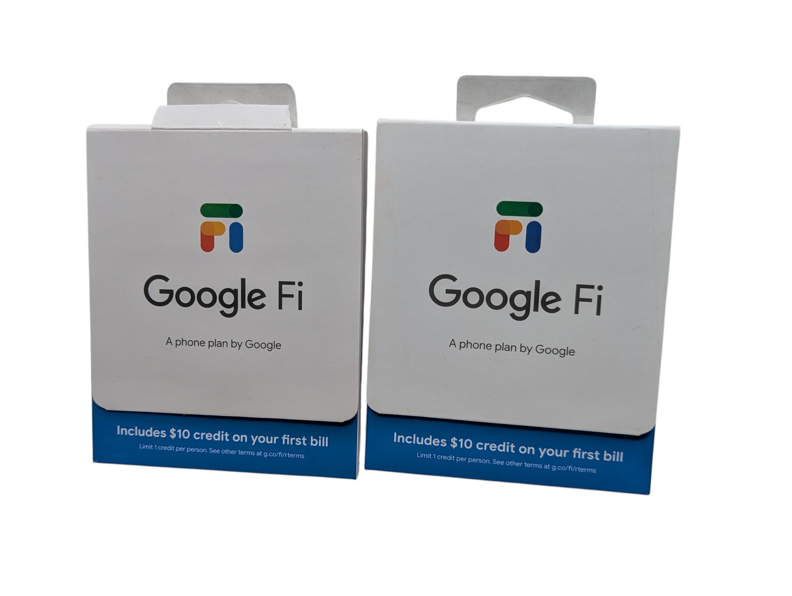 Google Fi SIM Card Kit 2 Pack w/ $10 Bill Credit - 4G/5G LTE Prepaid
