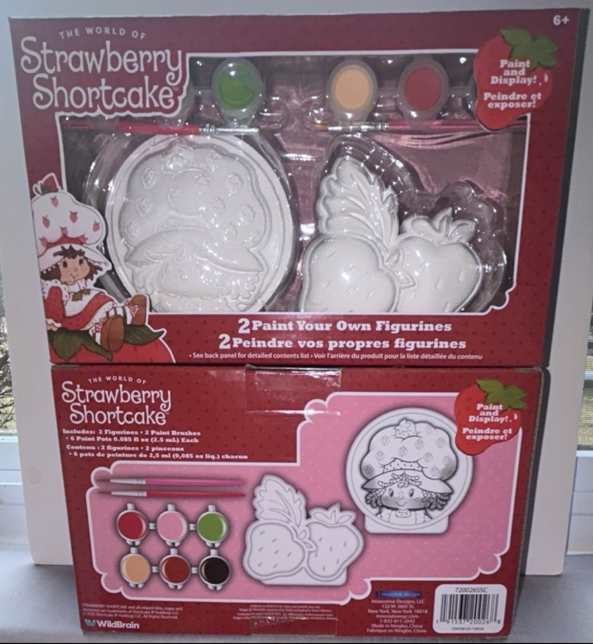 (2)set- WildBrain Strawberry Shortcake Paint Figurines Kit with Paints & Brush