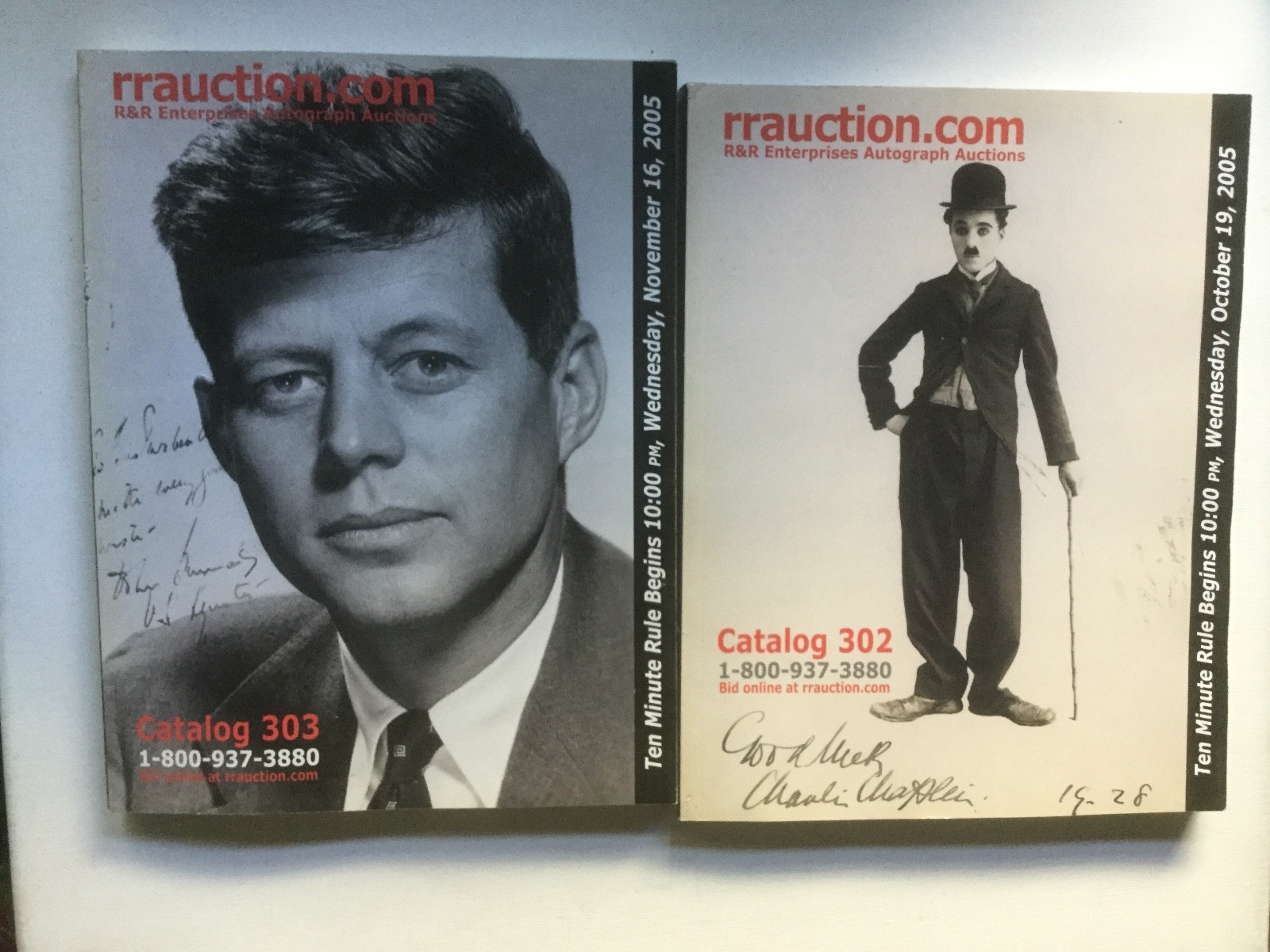RRAUCTION R&R auction 2 autograph catalogs, numbers 302 and 303 each 380 pages.