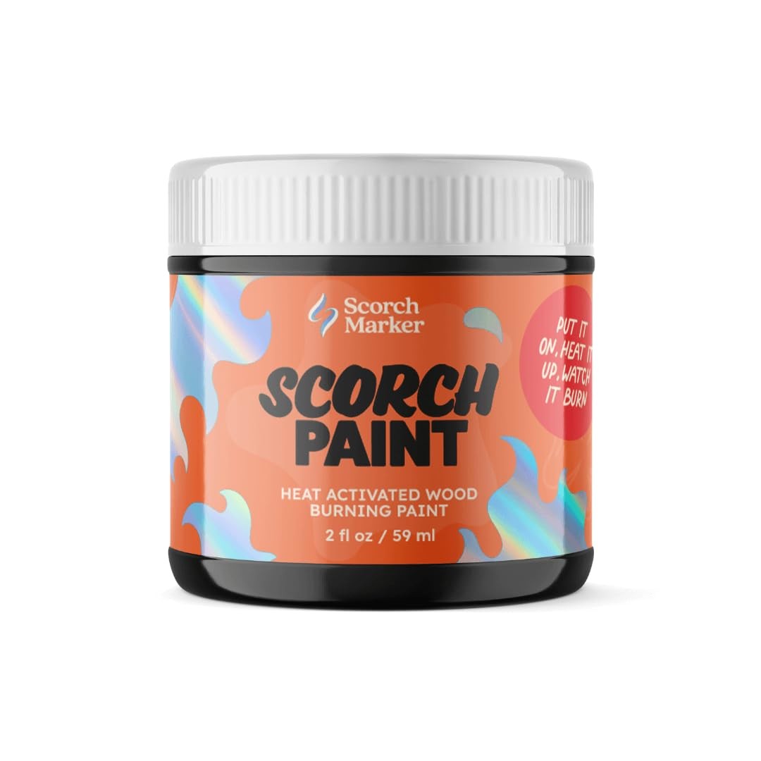 SCORCH PAINT – Wood Burning Paint for Crafts, Stencils, DIY Projects & Pyrogr...