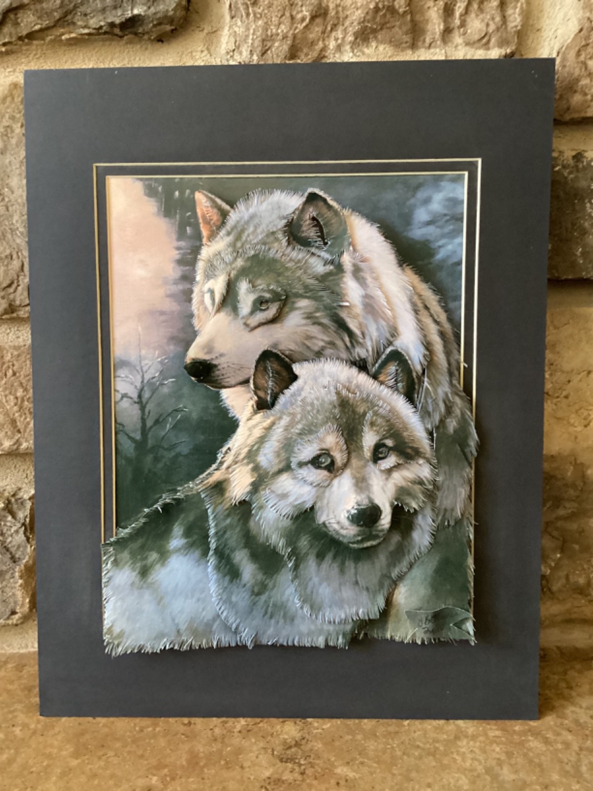 Wolf Paper Tole 3D Art J Battaglia 2010