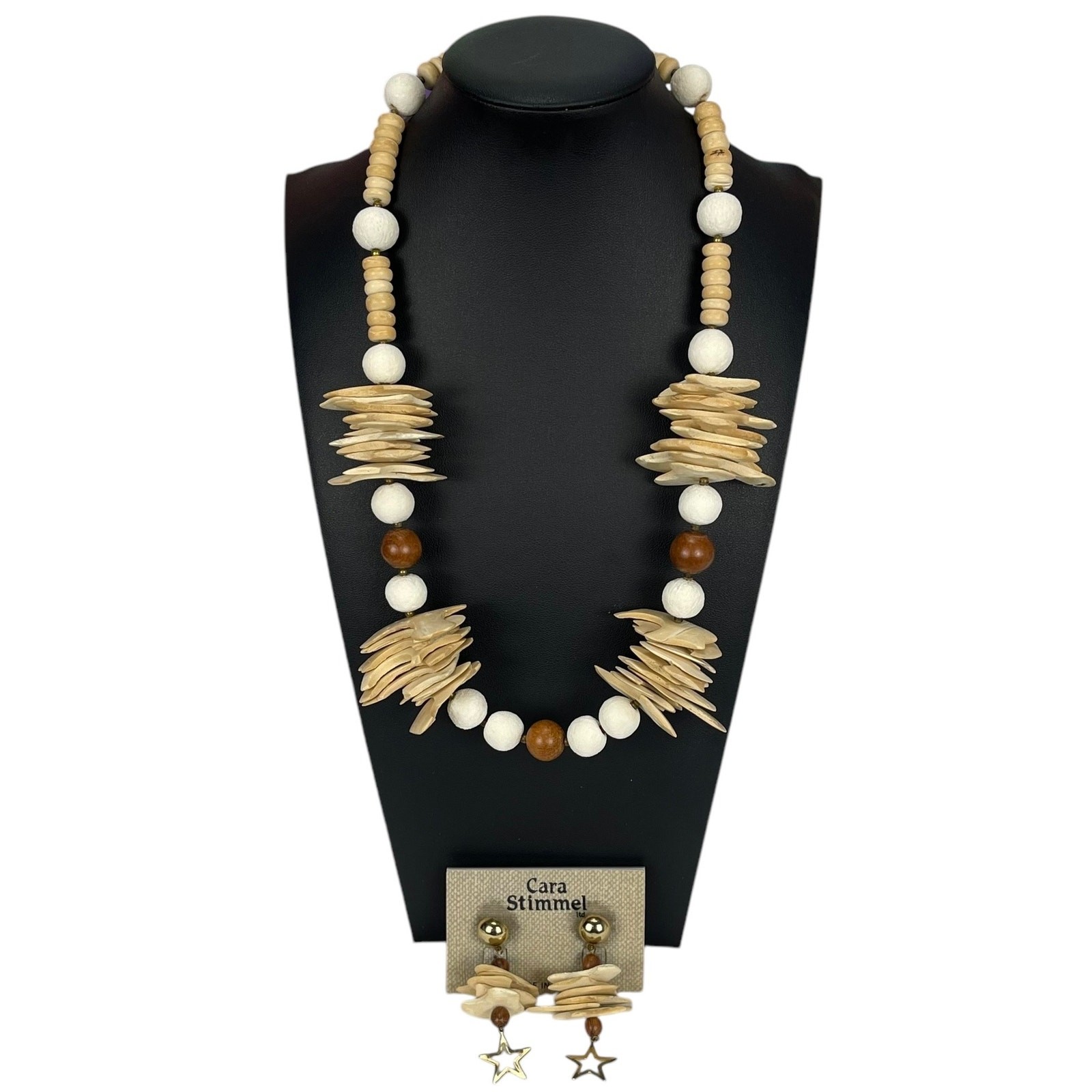 CARA STIMMEL Women's 25" NECKLACE & 3" EARRINGS Set SURGICAL STEEL POSTS