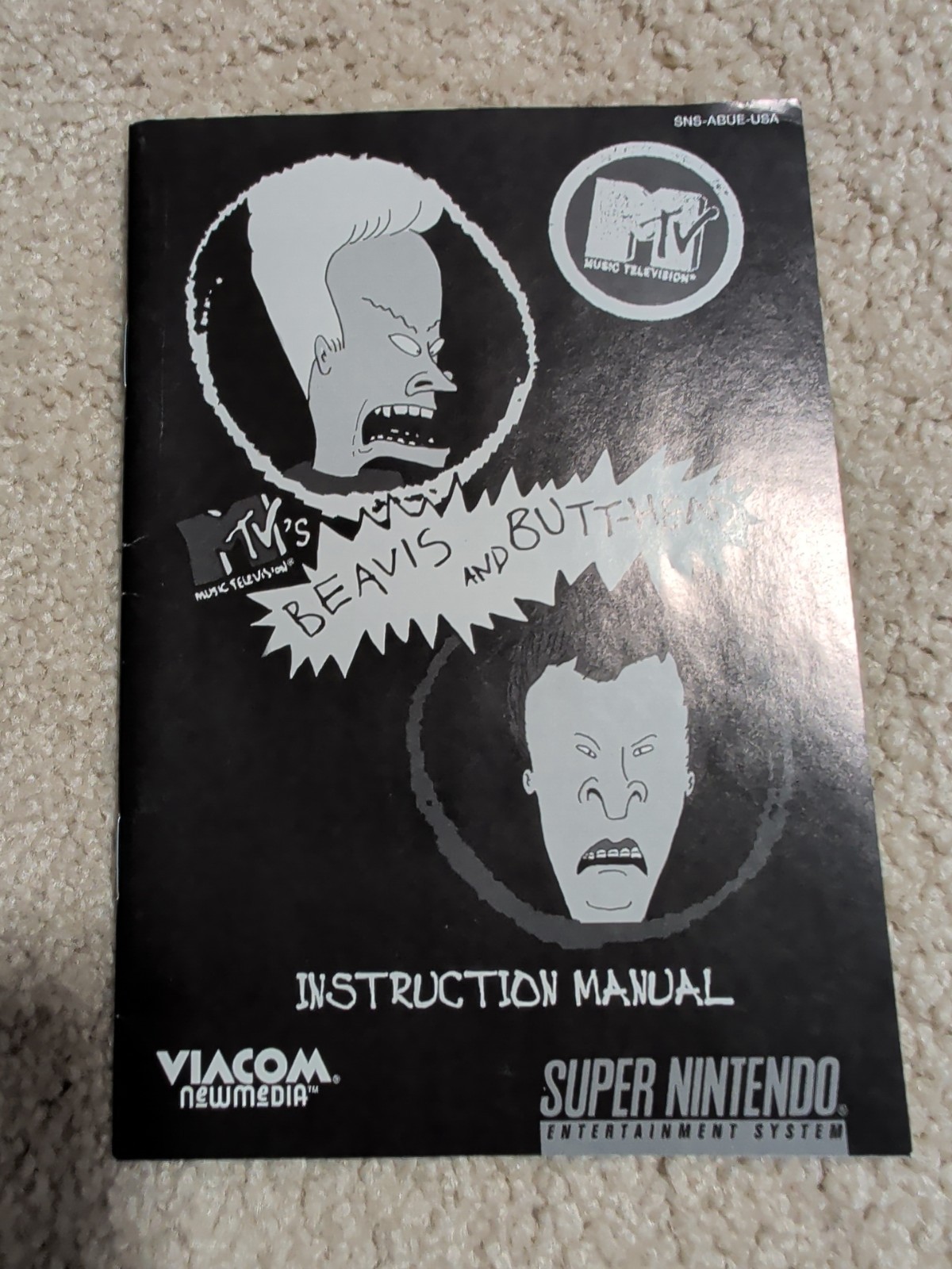 Beavis and Butt-Head Instruction Manual Super Nintendo