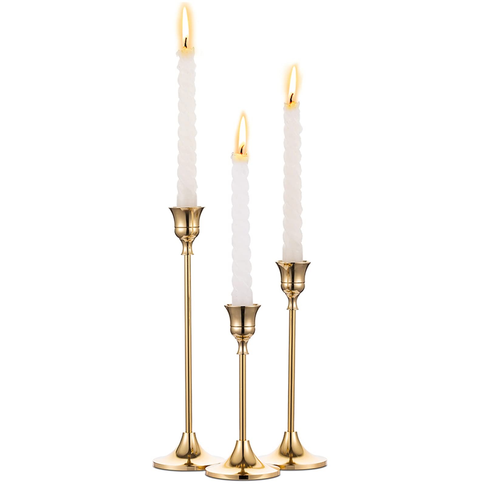 Candlestick Holders Taper Candle Holders, Set of 3 1 set (3 pcs), Gold 