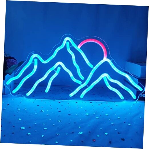 Dimmable Mountain Neon LED Light Sign, 16.9’’*8’’ Sunrise & Sunset A-Mountains
