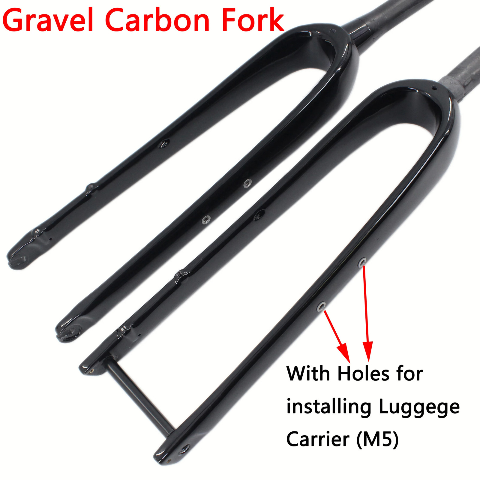 700C Gravel Road Cyclocross Bike Carbon Fibre Disc Brake Front Fork with Hole 