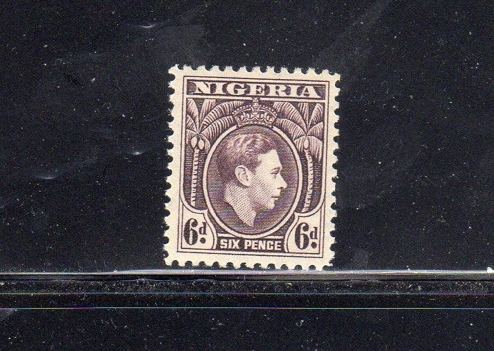 NIGERIA #60 1938 6p KING GEORGE VI MINT VF LH O.G 