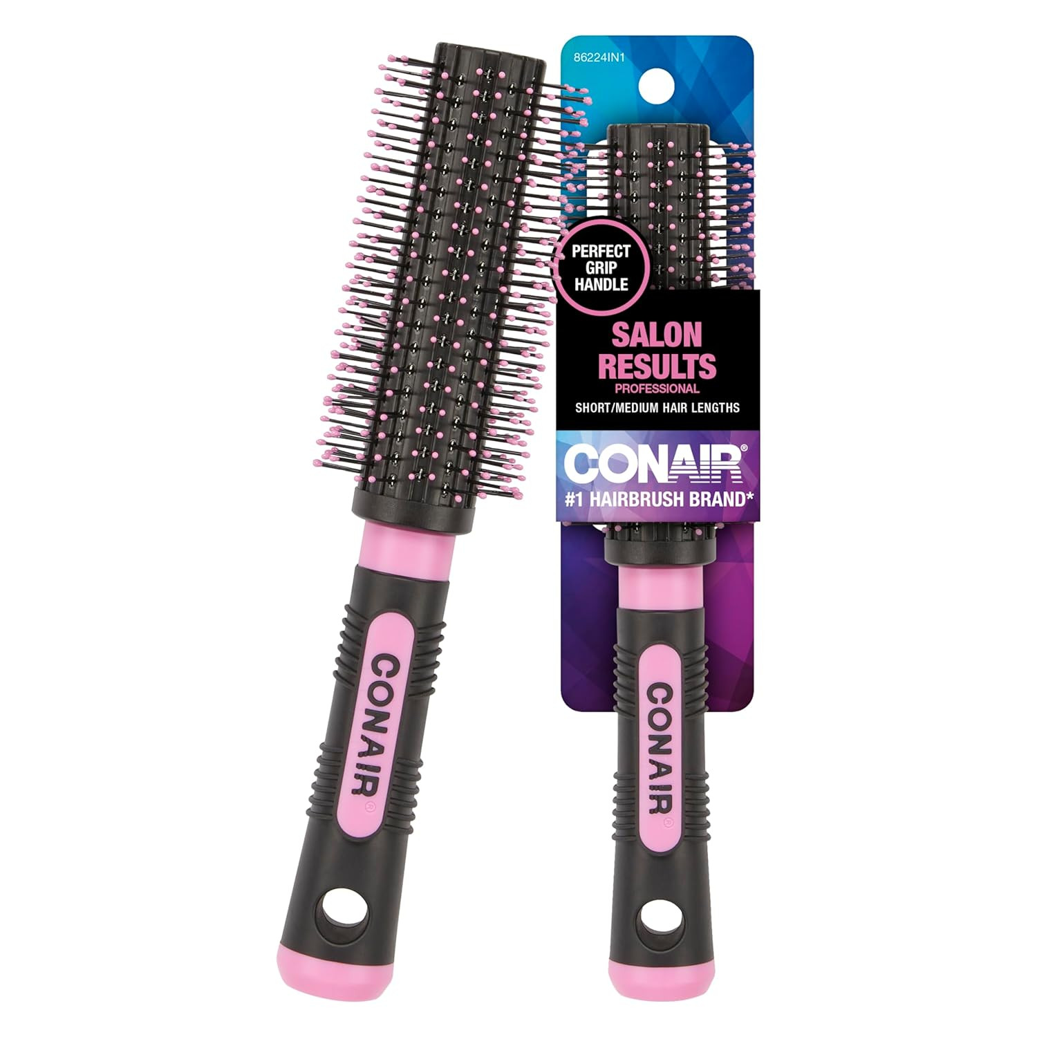 Salon Results round Hairbrush - Hair Brush for Blow Out - Blowdryer Brush - Feat