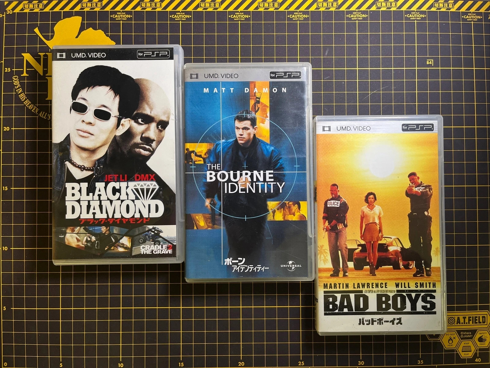 Lot 3 Sony PSP UMD Movie Bad Boys Black Diamond The Bourne Identity Region 2