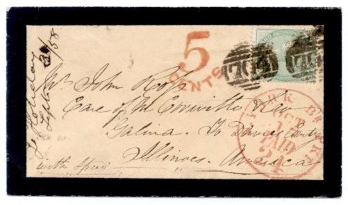 GREAT BRITAIN #28 MOURNING COVER TO USA