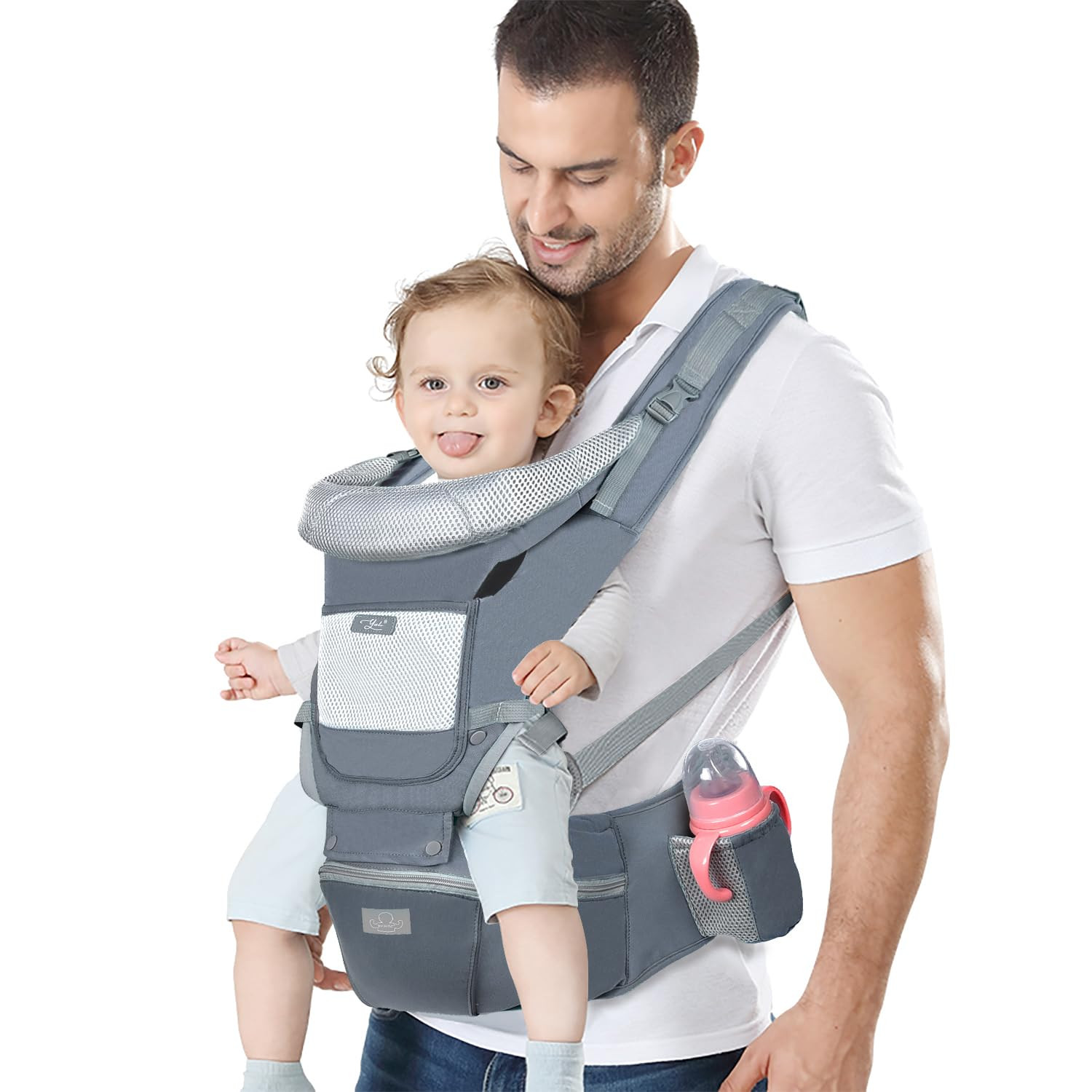 Baby Carrier Ergonomic Infant Carrier with Hip Seat Kangaroo Bag Soft Baby Carri