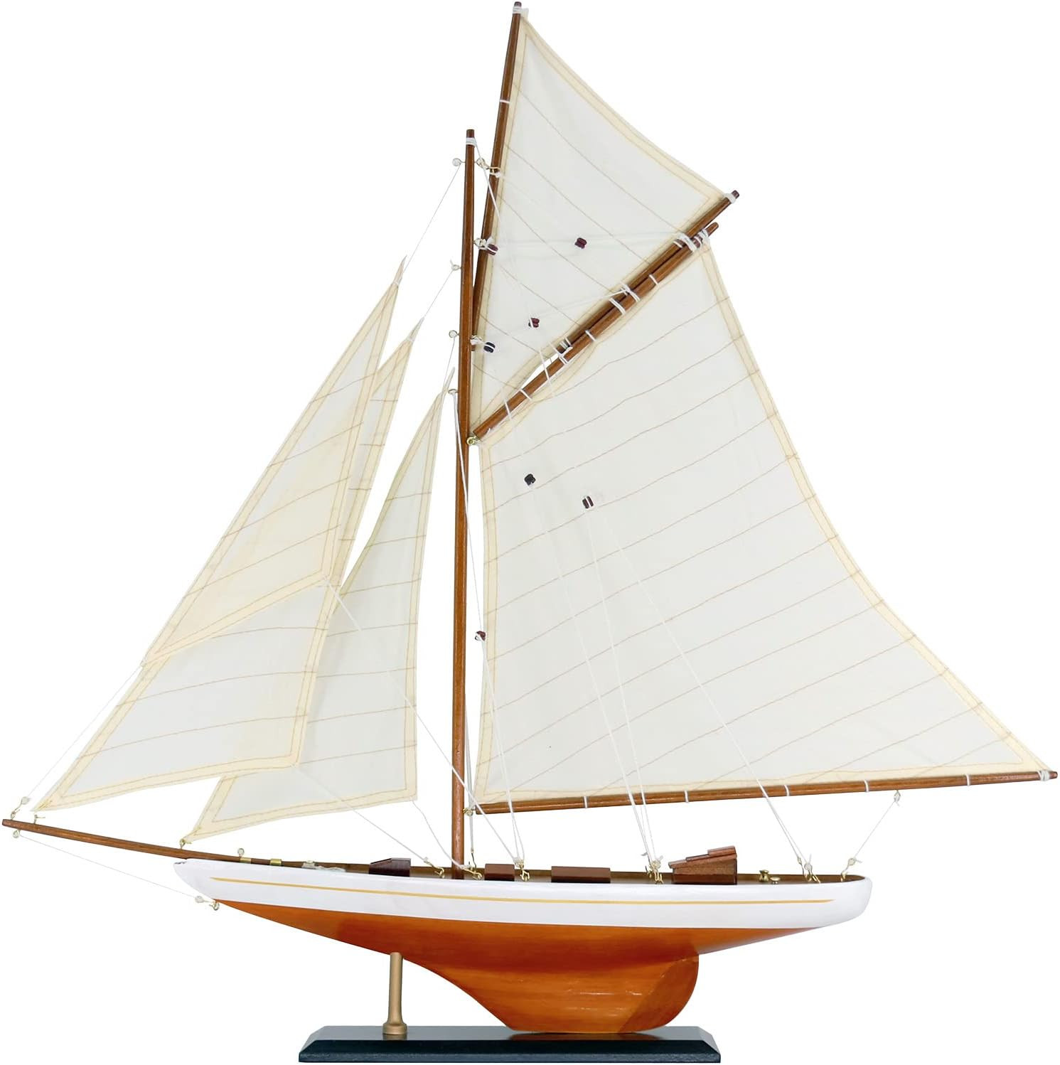 25" Wooden Sailboat Model Classic Columbia America'S Cup Ship Nautical Yacht Sai