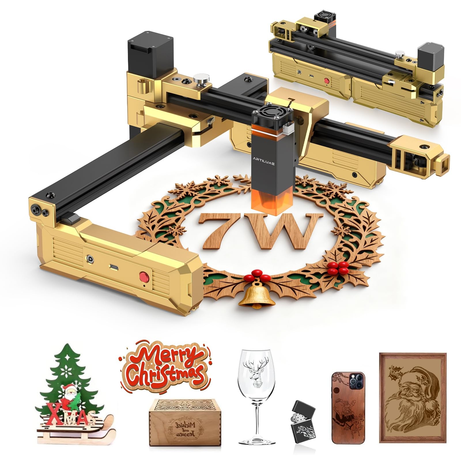 T1 Foldable Laser Engraver, 7000mW Portable Engraving Machine with 0.01mm Acc...