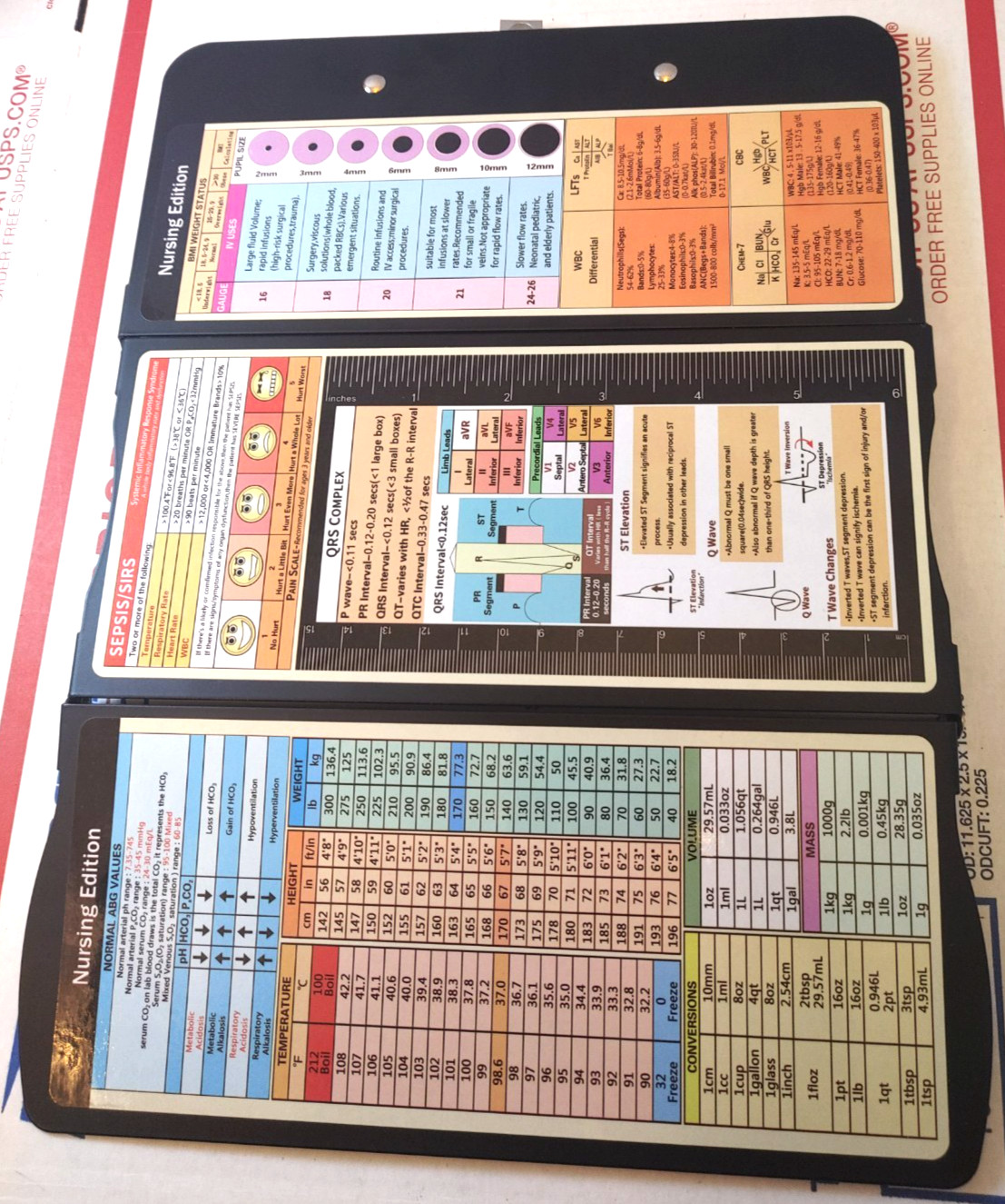 Nursing Edition Foldable Nurse Clipboard Pocket Medical Reference Metal