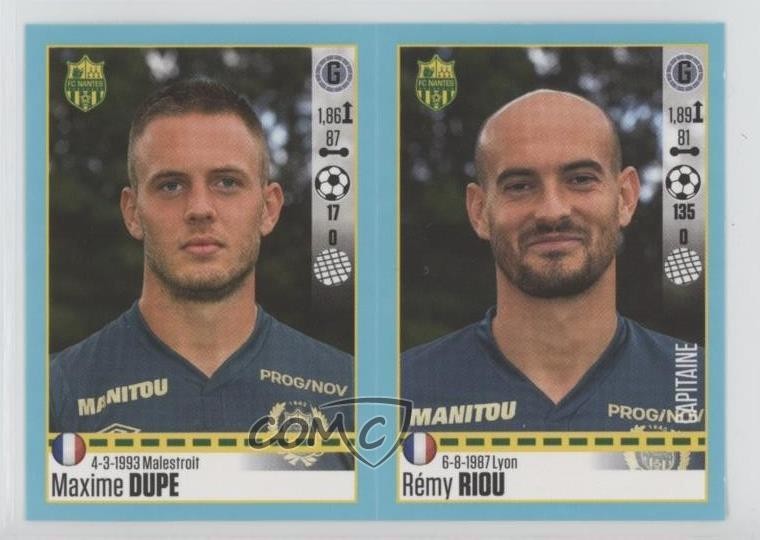 2016-17 Panini Foot Album Stickers Maxime Dupe Remy Riou Rémy Riou #608-609 1o2