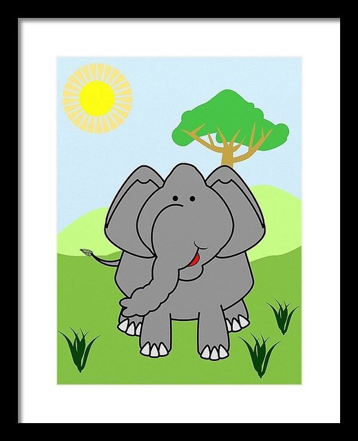 Baby’s Zoo Elephant - Art Print Home Decor Wall Art - (frame not included)