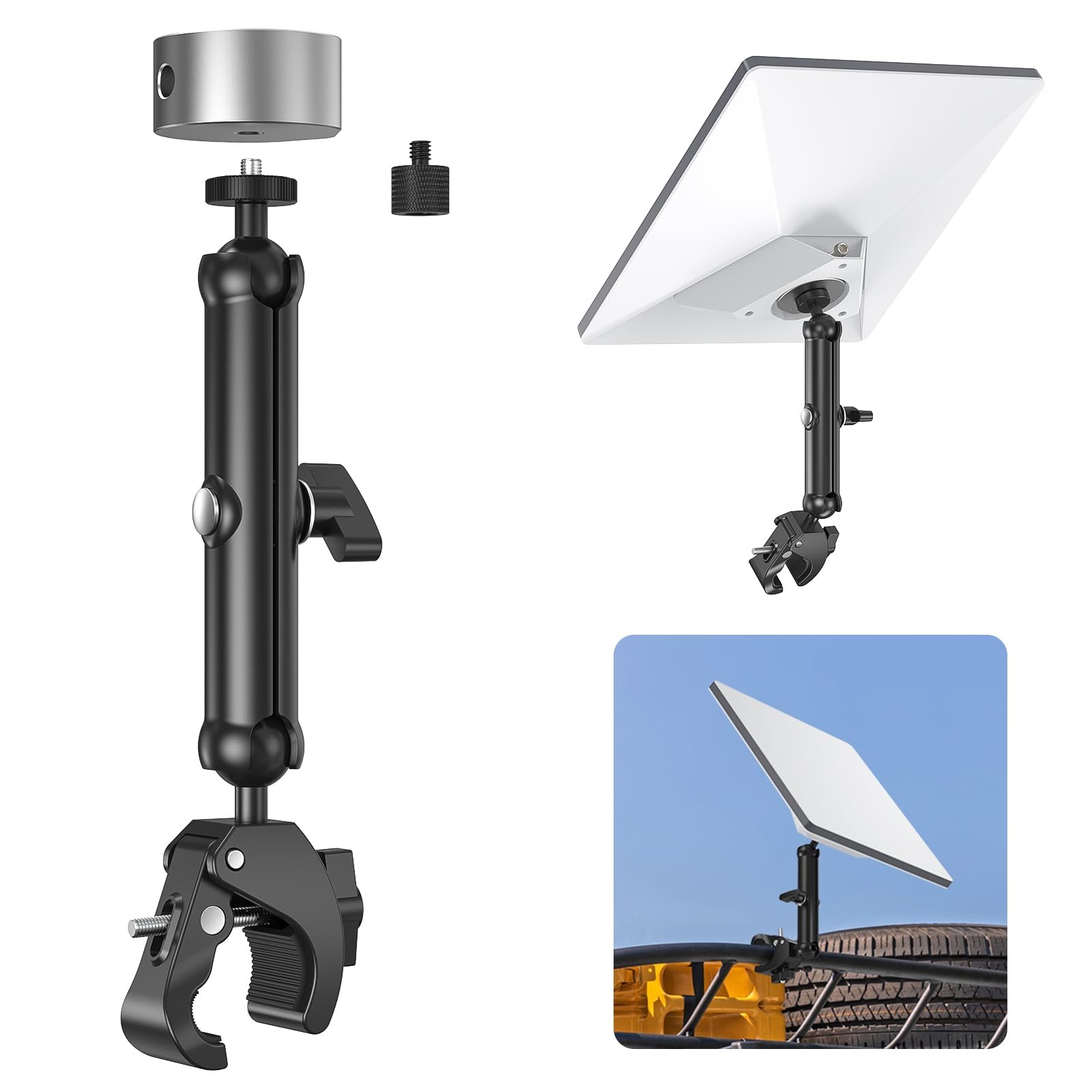 Starlink Mini RV Mount, Aluminum Starlink Mini Clamp Mount with Pipe Adapter,...