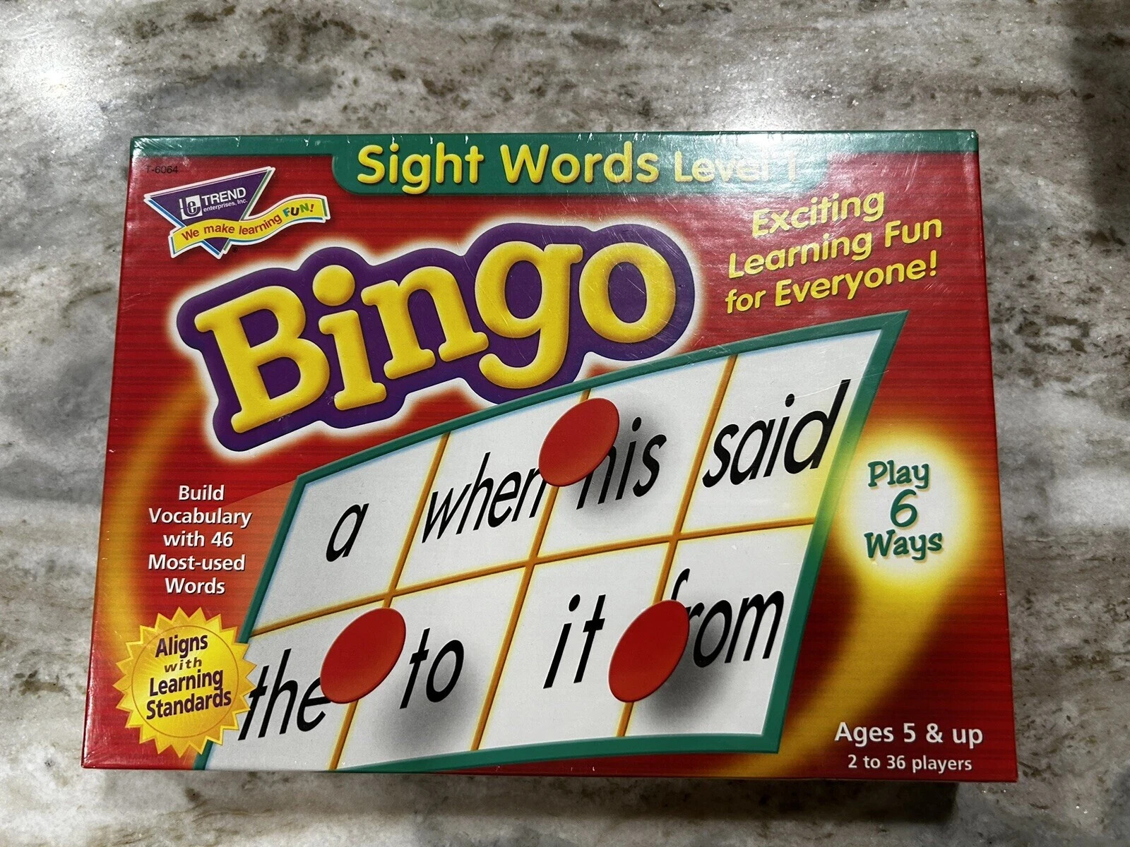 TREND ENTERPRISES Bingo Game Sight Words Level 1 NEW age5+ Preschool Homeschool