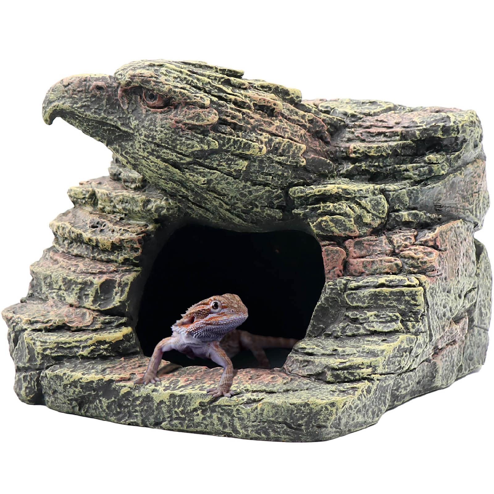 Type-D Small Reptile Rock Basking Platform Gecko Hide Cave Snake Hides