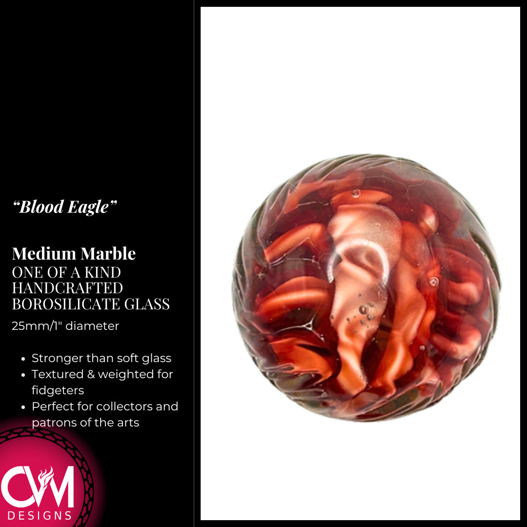 CW Glass Marble - 25mm handmade contemporary art lampwork decor sculpture