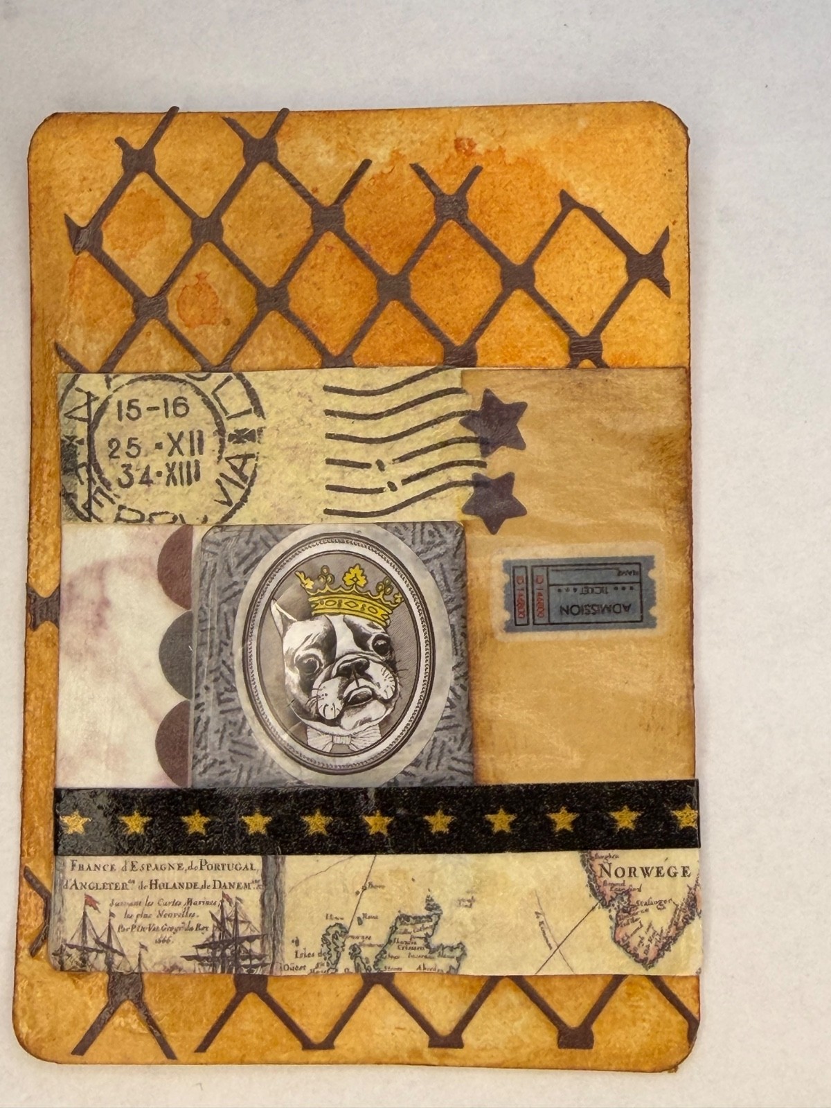 ACEO Original Art Card Abstract Mixed Media Textured Collage OOAK