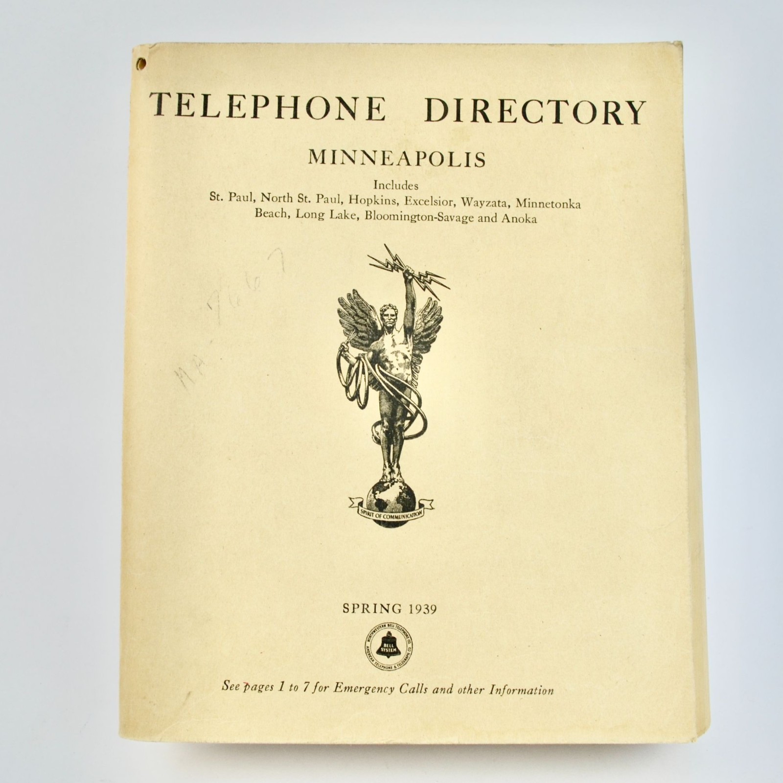 Vintage Spring 1939 Minneapolis MN Telephone Directory Book