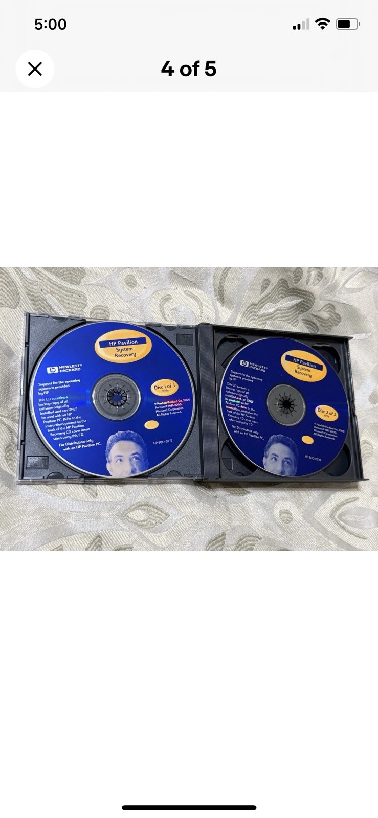 HEWLETT PACKARD HP PAVILION SYSTEM RECOVERY 3 DISKS