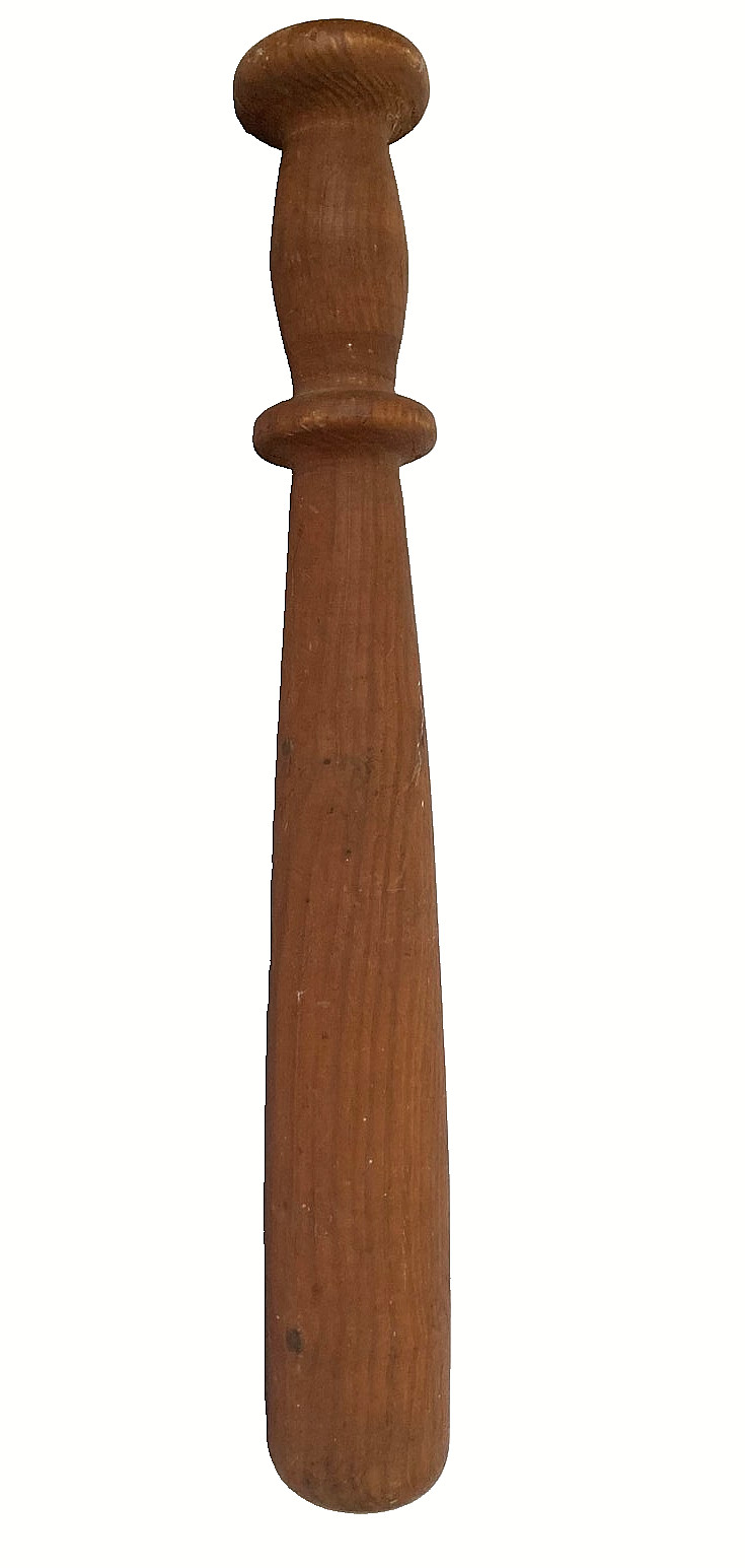 Antique PRIMITIVE WOOD 21.5" Lg. Heavy HANDCARVED PESTLE/GRAIN MASHER/MALLET/BAT