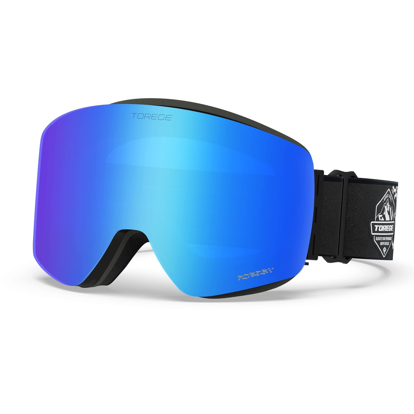 TOREGE Ski Goggles, Snow Goggles with Anti-fog Spherical Lens, OTG Snowboard ...