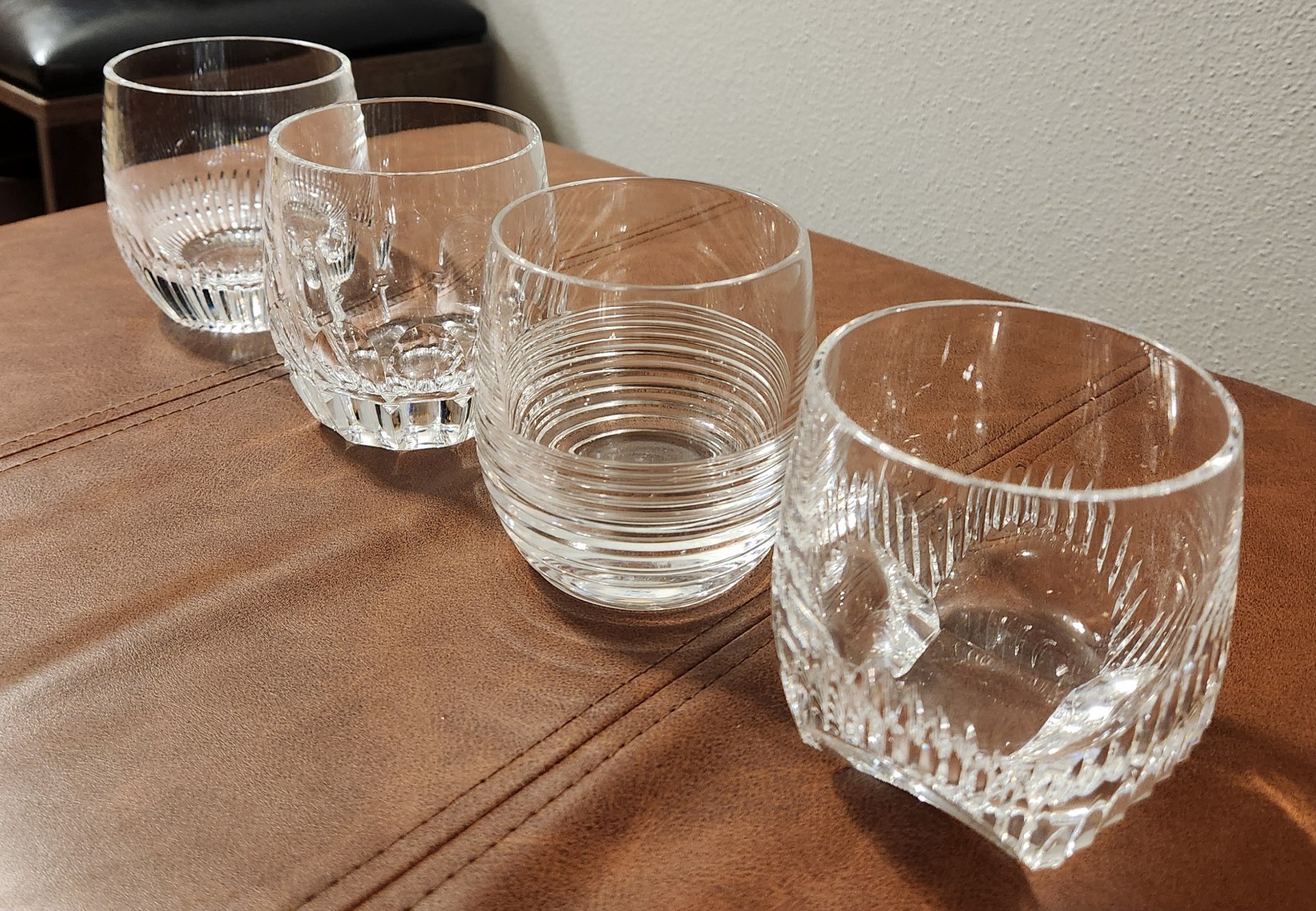 Waterford Crystal Mixology Tumbler Glasses Set of 4 Mixed Patterns Lismore Alana