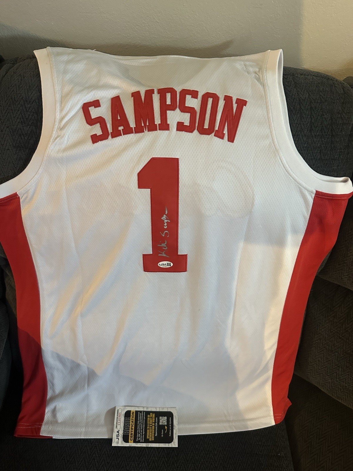 Kelvin Sampson SIGNED Houston Cougars Jersey Stitched XL JSA Authentication COA