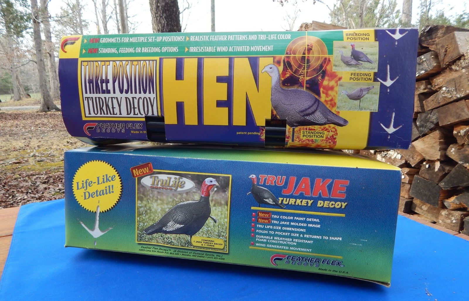 2 Feather Flex TURKEY DECOYS Foldable Foam Decoys  (1 HEN, 1 JAKE)