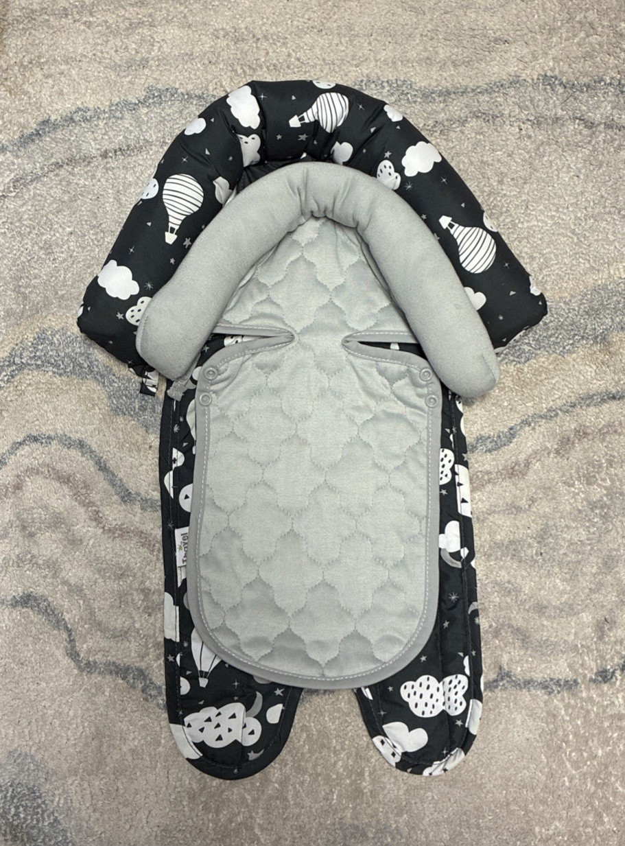 Infant  Newborn Head Rests For Car Seat Two Sizes, Snap onto one another
